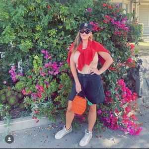 Clare V strawberry purse